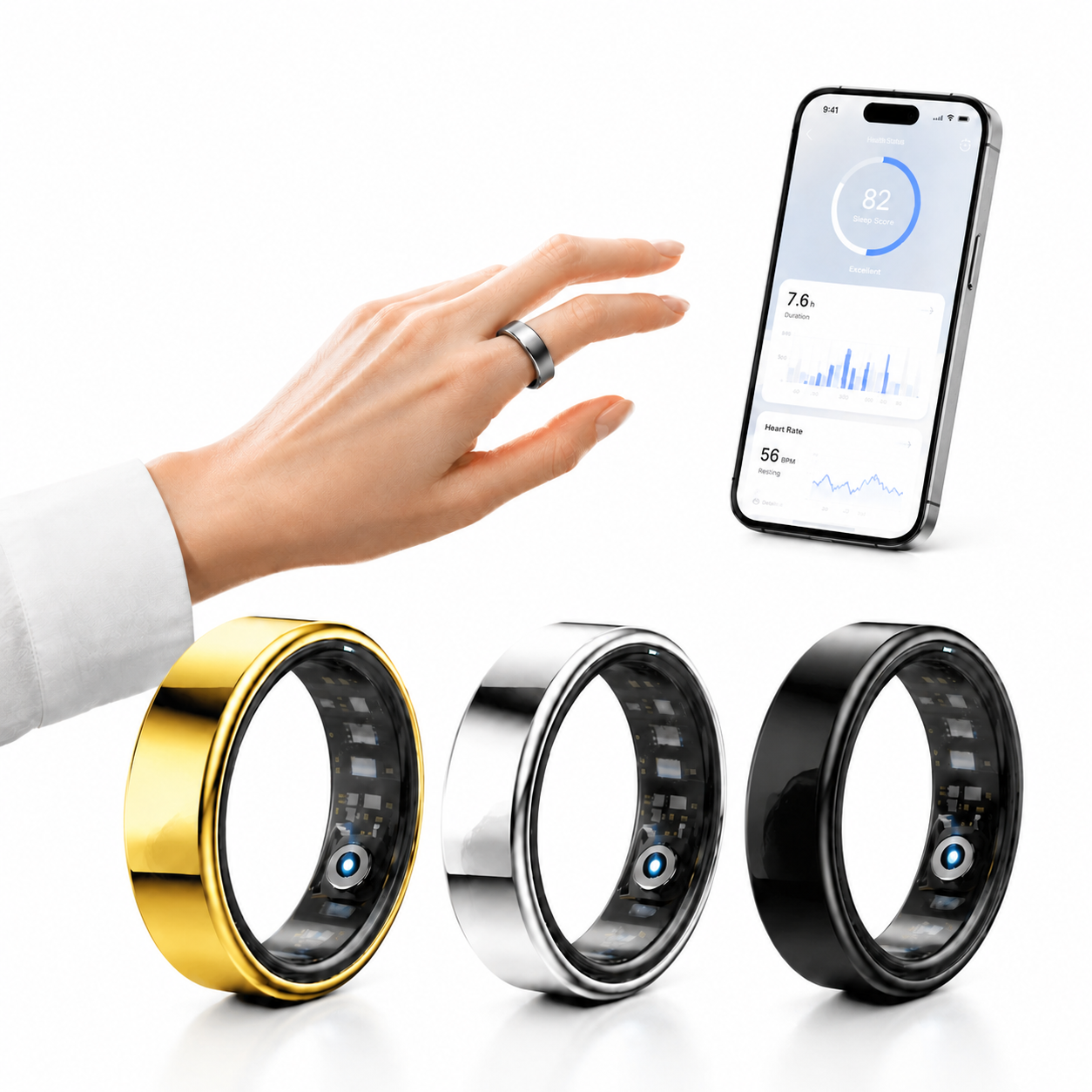 Smartwatch Sports Watches For Men - Dames Heren Mode Smart Ring Fitness