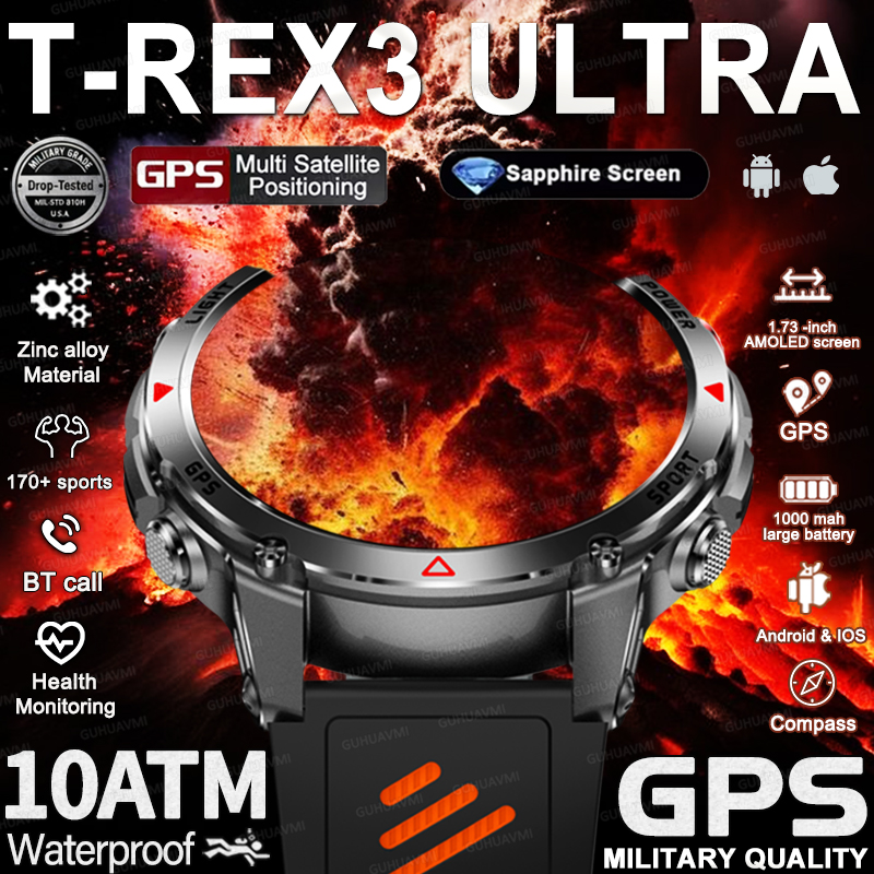 Smartwatch Running Watches For Men - Nieuwe Militaire Outdoor GPS Positionering SmartWatch