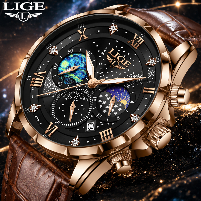 Smartwatch Army Watches For Men - LIGE Nieuw 24-uurs maanfasehorloge Heren Topmerk