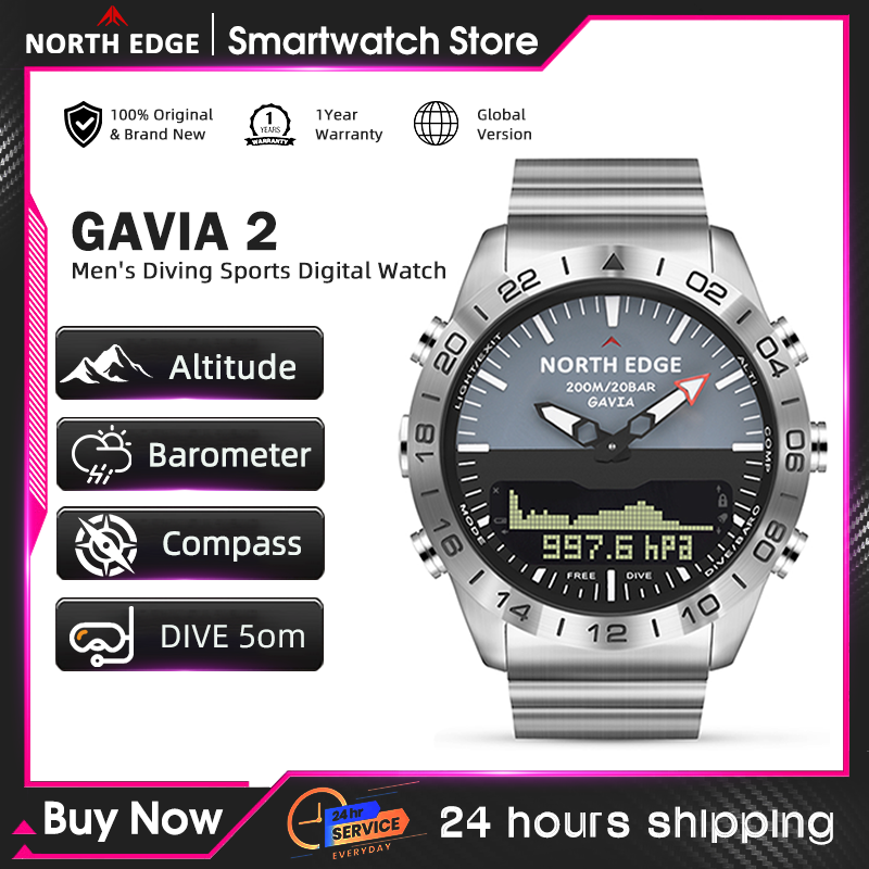 Smartwatch Army Watches For Men - NORTH EDGE Heren duikhorloge Militair leger