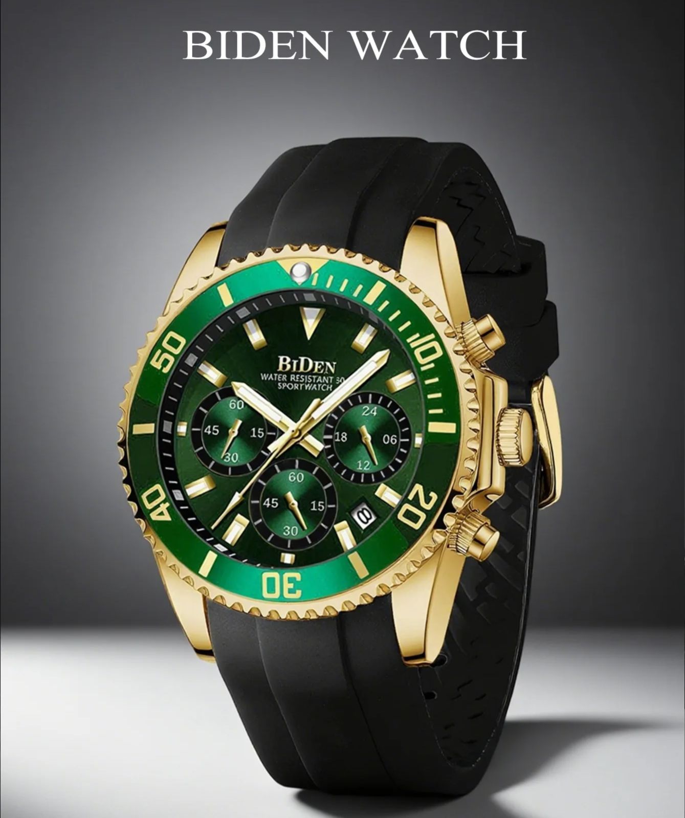 Smartwatch Casual Watches For Men - BIDEN Klassieke Groene Horloge Voor Man