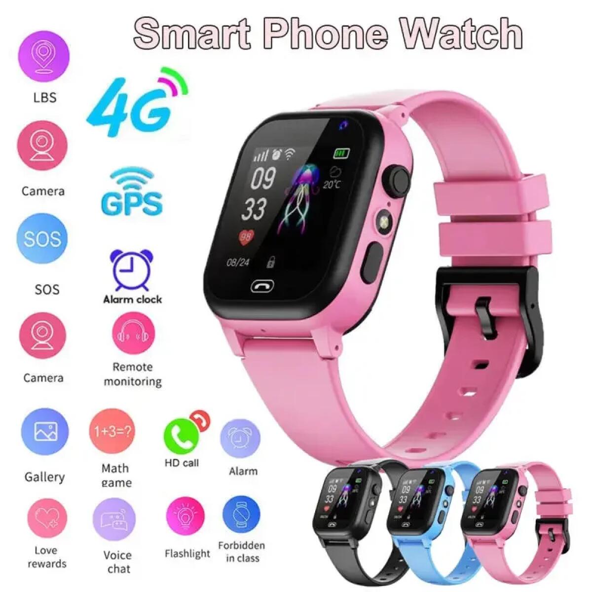 Smartwatch Watches For Kids With Gps - Kinderen Smart Watch 4G Multifunctionele Waterdichte