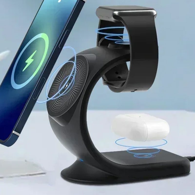 Smartwatch Apple Watch - Magnetische draadloze oplader 3-in-1 snellaadstation voor