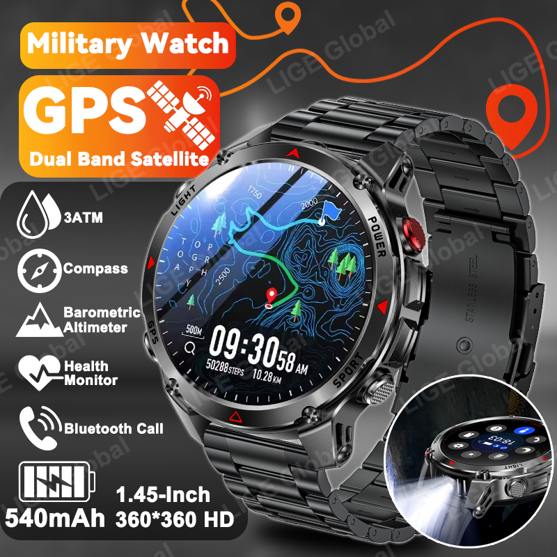 Smartwatch Running Watches For Men - LUIK Nieuwe Professionele GPS Sport Smart