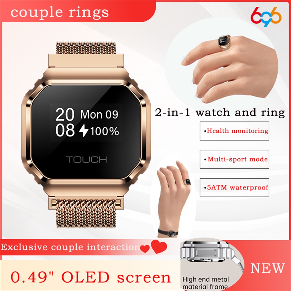 Couple Watches Smartwatch - Nieuwe 0,49 inch OLED-scherm Smart Ring