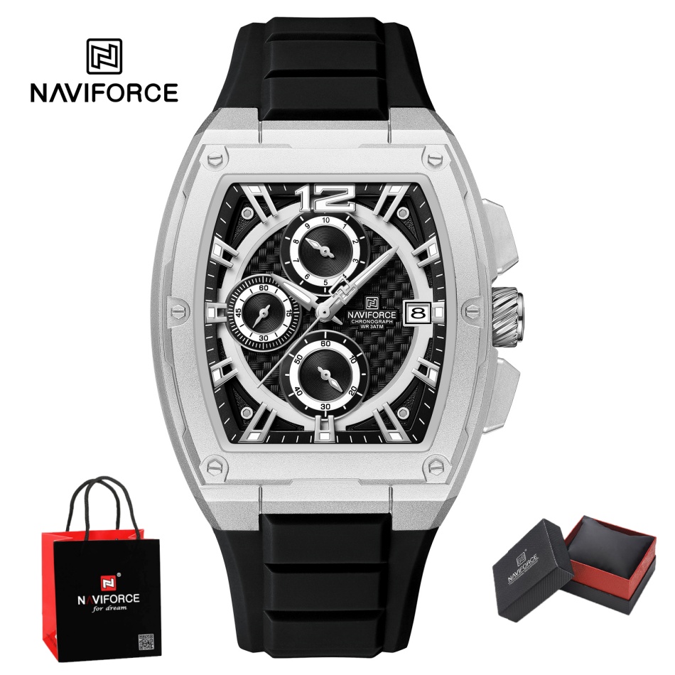 Silicone Sport Band - NAVIFORCE waterdicht luxe sporthorloge voor heren,