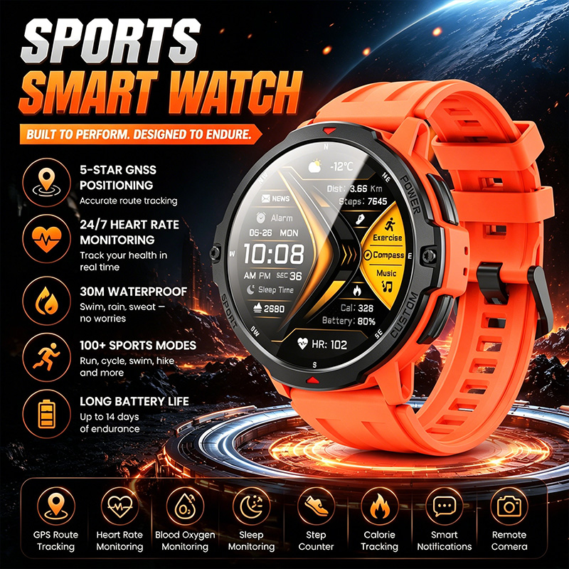 Timex Watches Smartwatch - Nieuwe professionele sport-smartwatch 6-assige gyroscoop Dynamische
