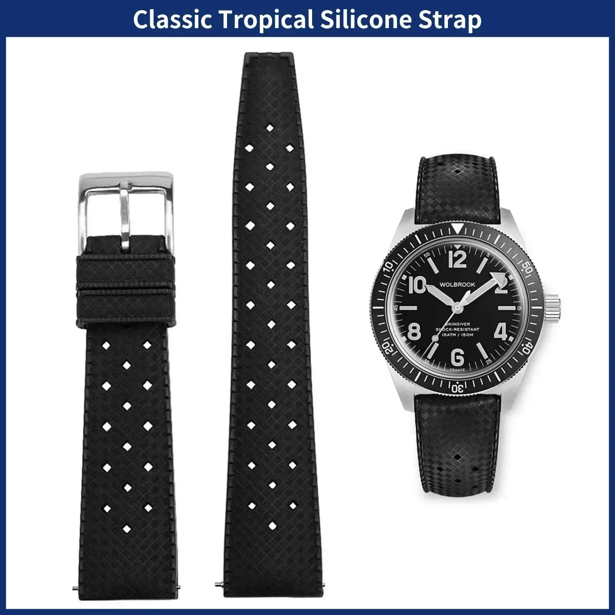 Watches Rolex Smartwatch - FKM horlogeband 20mm 22mm Tropische Quick