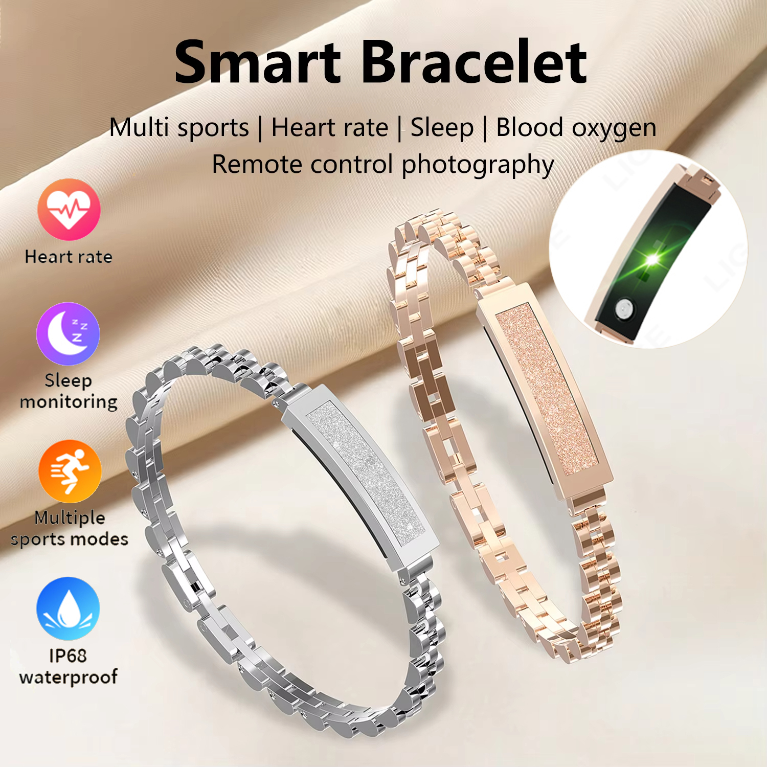 Couple Watches Smartwatch - Modepaar Ketting Smart Bracelet voor Heren