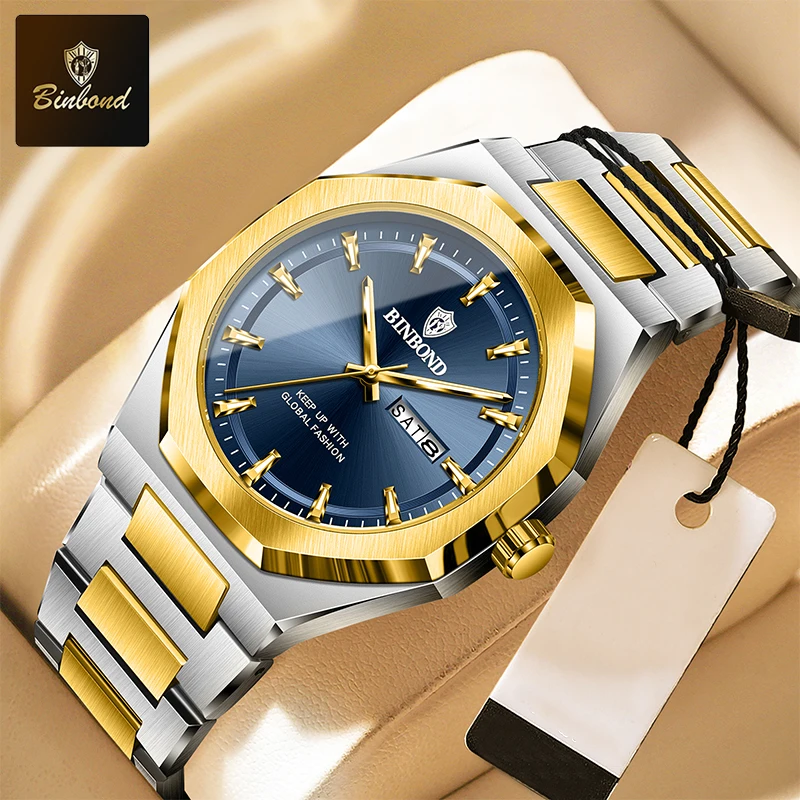 Smartwatch Trending Watches For Men - BINBOND Modetrend Heren quartzhorloge Roestvrij stalen