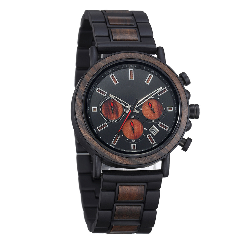 Smartwatch Trending Watches For Men - Staal-hout mix multifunctioneel heren quartz polshorloge