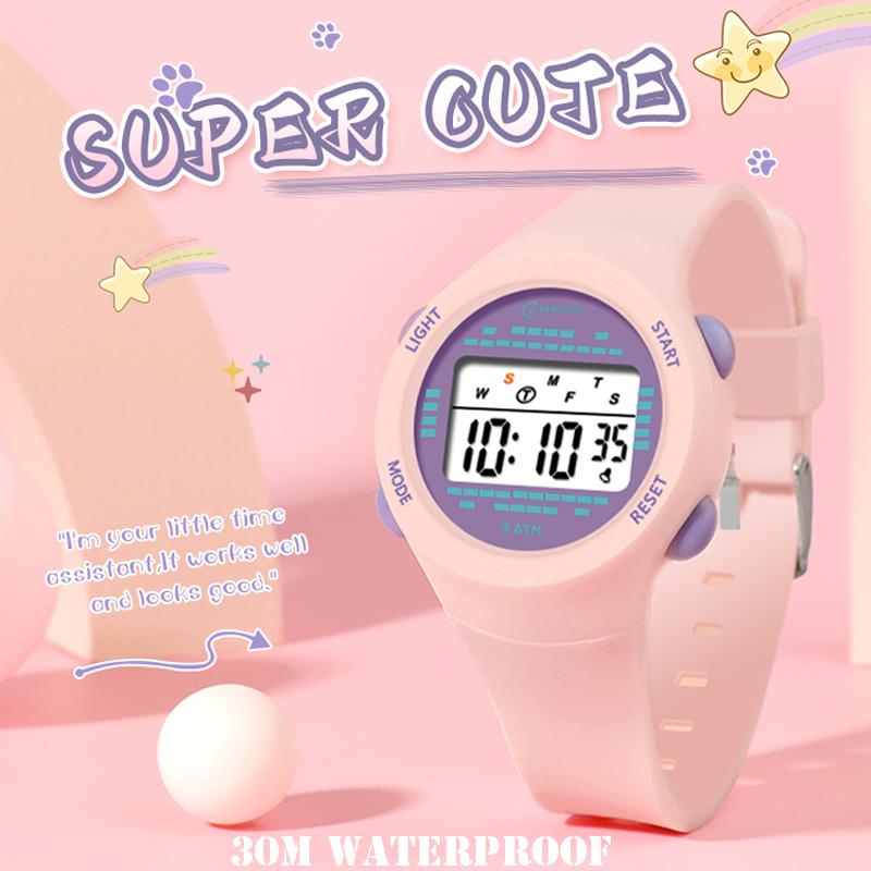 Smartwatch Digital Watches For Boys - Kinder Elektronisch Horloge Meisje Roze Schattige