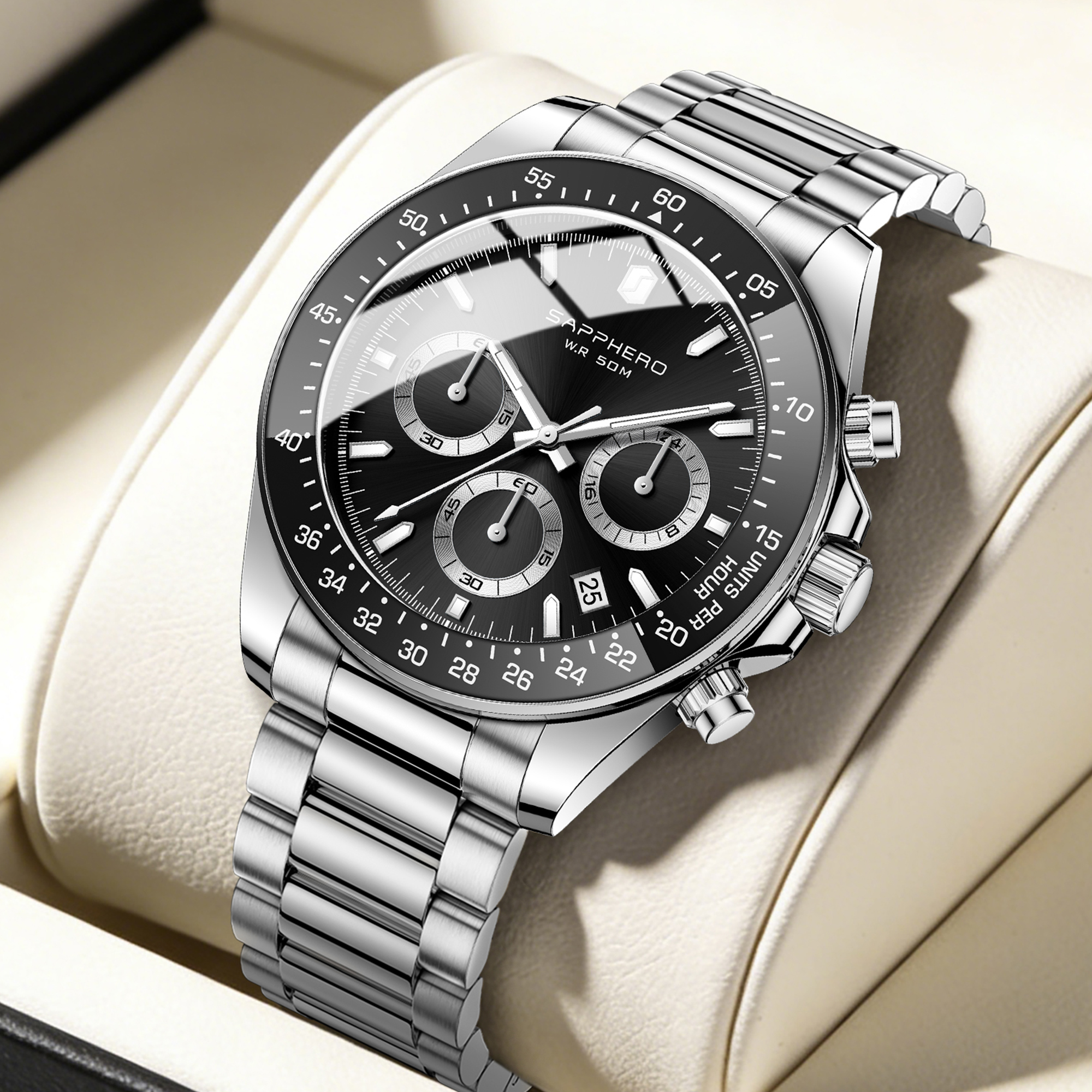 Smartwatch Watches Gift For Men - SAPPHERO Modieus herenhorloge Datumweergave 5ATM Waterdicht