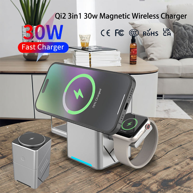 Smartwatch Apple Watch - 15W Touch Rotating Magnetische Multifunctionele 3-in-1