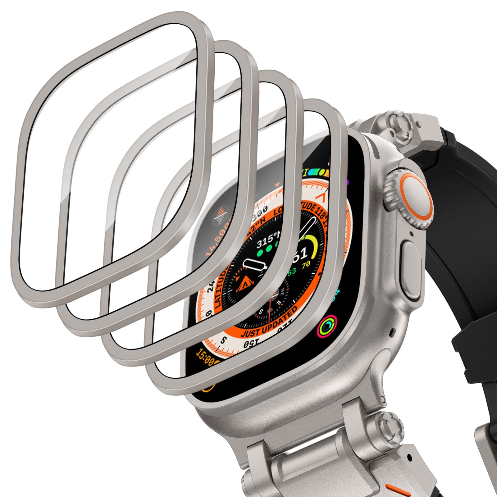 Smartwatch Watches Gift For Men - Aluminium behuizing + gehard glas voor