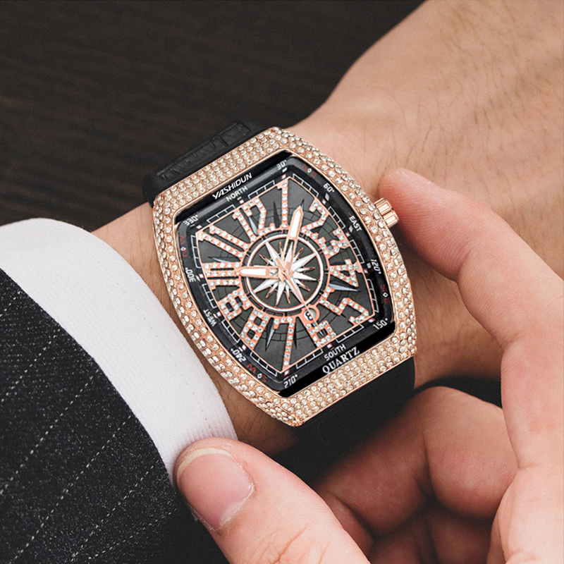 Smartwatch Trending Watches For Men - Nieuw herenhorloge quartz horloge diamant wijnvat