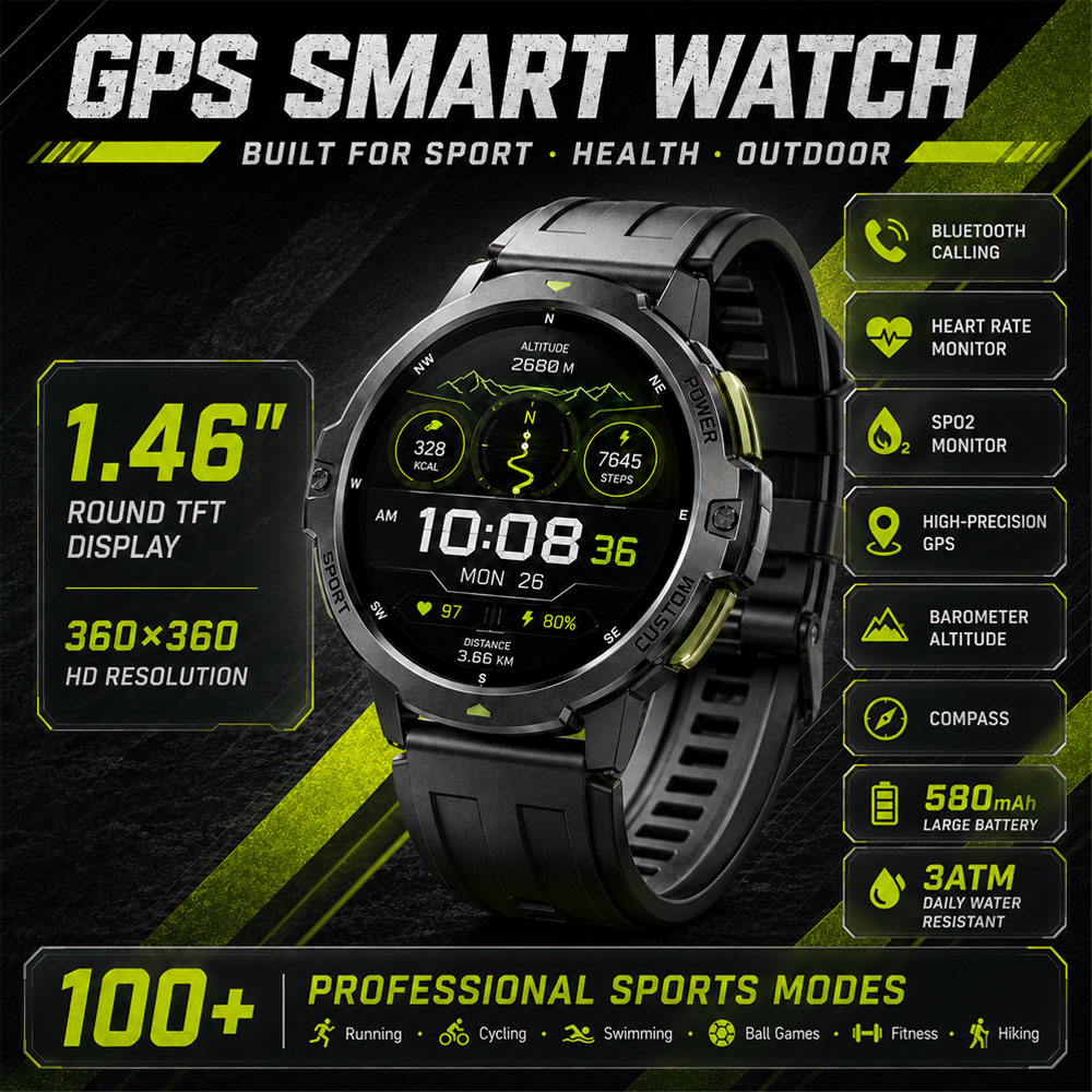 Timex Watches Smartwatch - NIEUWE Militaire GPS Smartwatch 3ATM Waterdicht