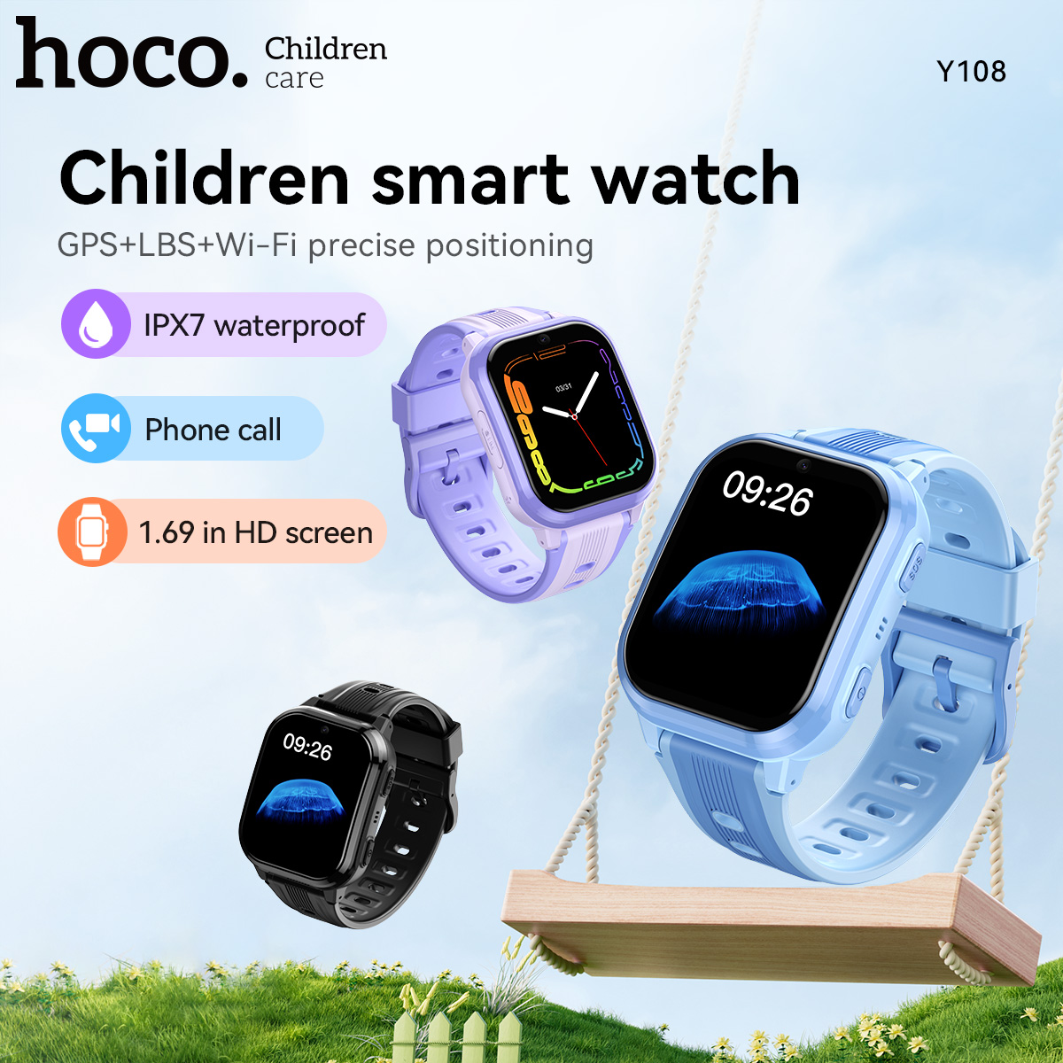 Smartwatch Watches For Kids With Gps - HOCO Y108 1.69 inch HD LCD