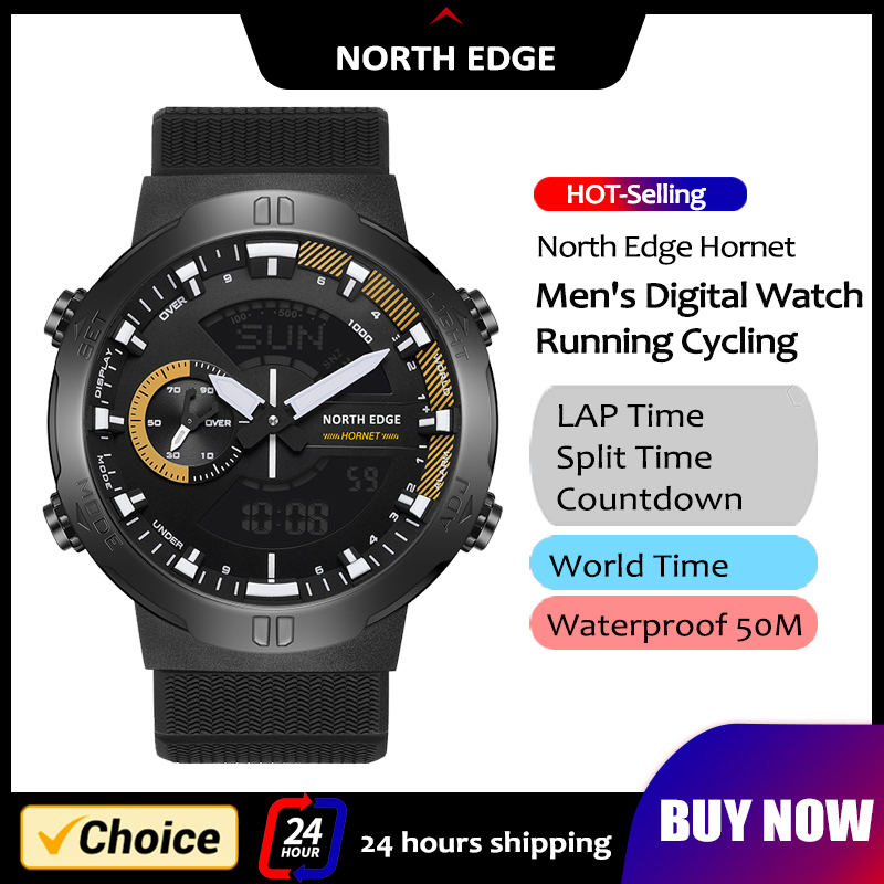 Smartwatch Army Watches For Men - NORTH EDGE Heren Smart Horloge Wereldtijd