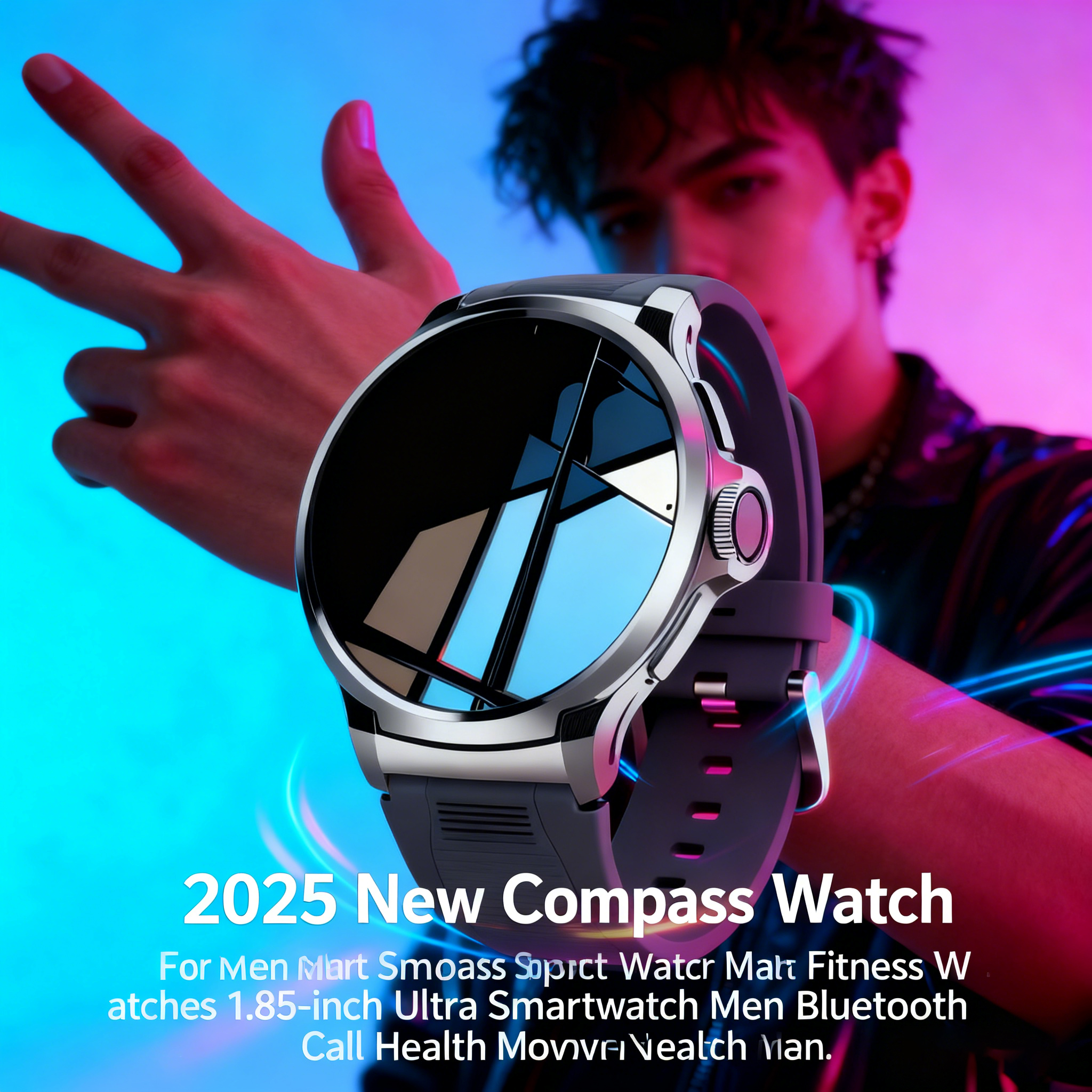 Smartwatch Watches Gift For Men - Bluetooth Oproep 360 * 360 1.85-Inch