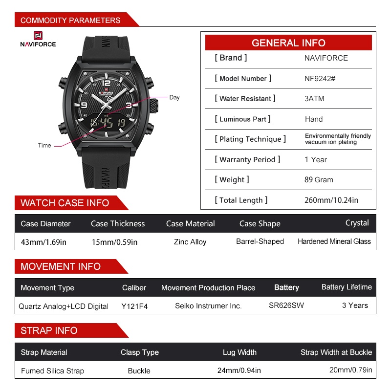 NAVIFORCE Herenhorloge met dub - Analog Quartz Watch recensie en prijs