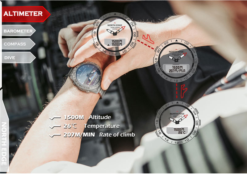 NORTH EDGE Luxe heren smartwat - Smartwatch Army Watches For Men recensie en prijs
