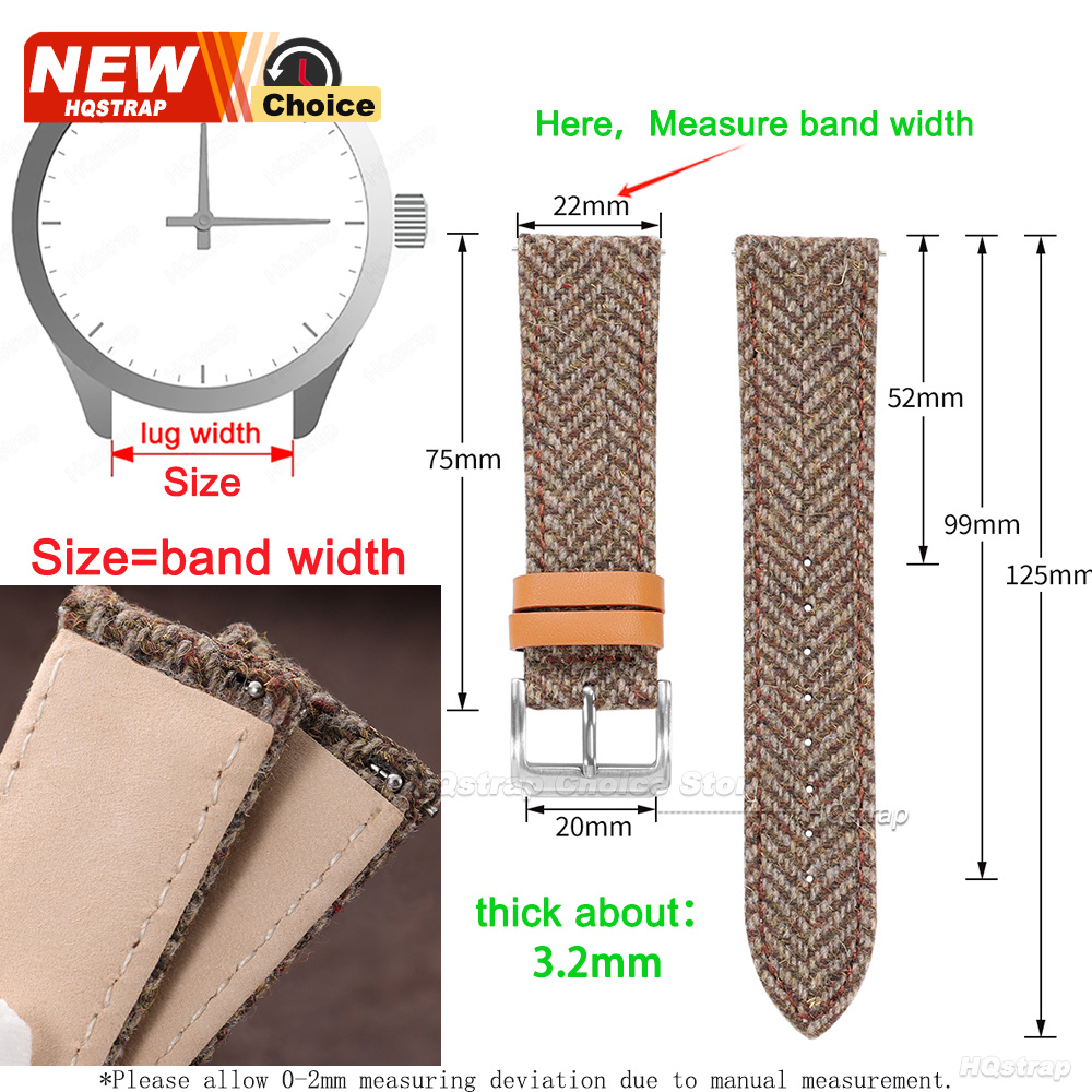 18mm 20mm 22mm Tweed Nylon Ban - Watches Rolex Smartwatch recensie en prijs