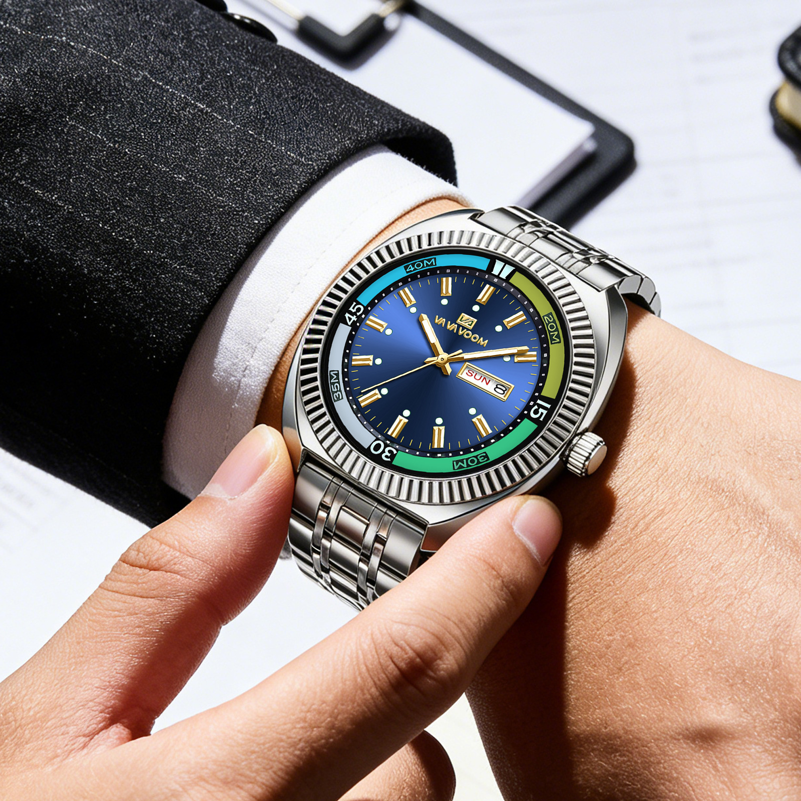 Nieuwe Gear Ring stalen strip  - Smartwatch Casual Watches For Men recensie en prijs