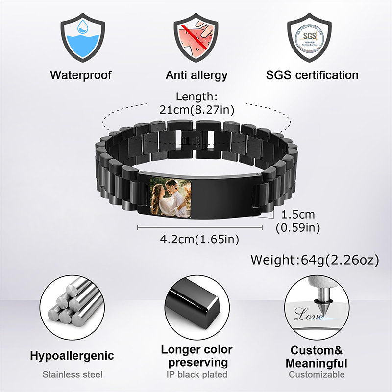 Aangepaste foto tekst armband  - Smartwatch Sports Watches For Men recensie en prijs