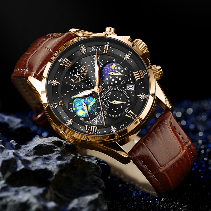 LIGE Nieuw 24-uurs maanfasehor - Smartwatch Army Watches For Men recensie en prijs