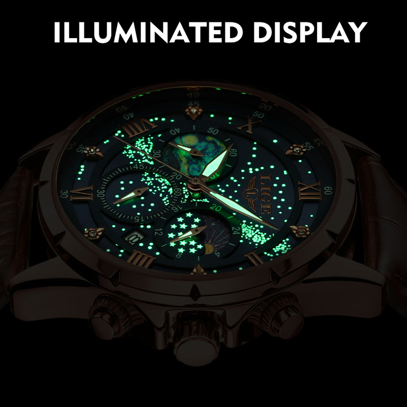 LIGE Nieuw 24-uurs maanfasehor - Smartwatch Army Watches For Men recensie en prijs