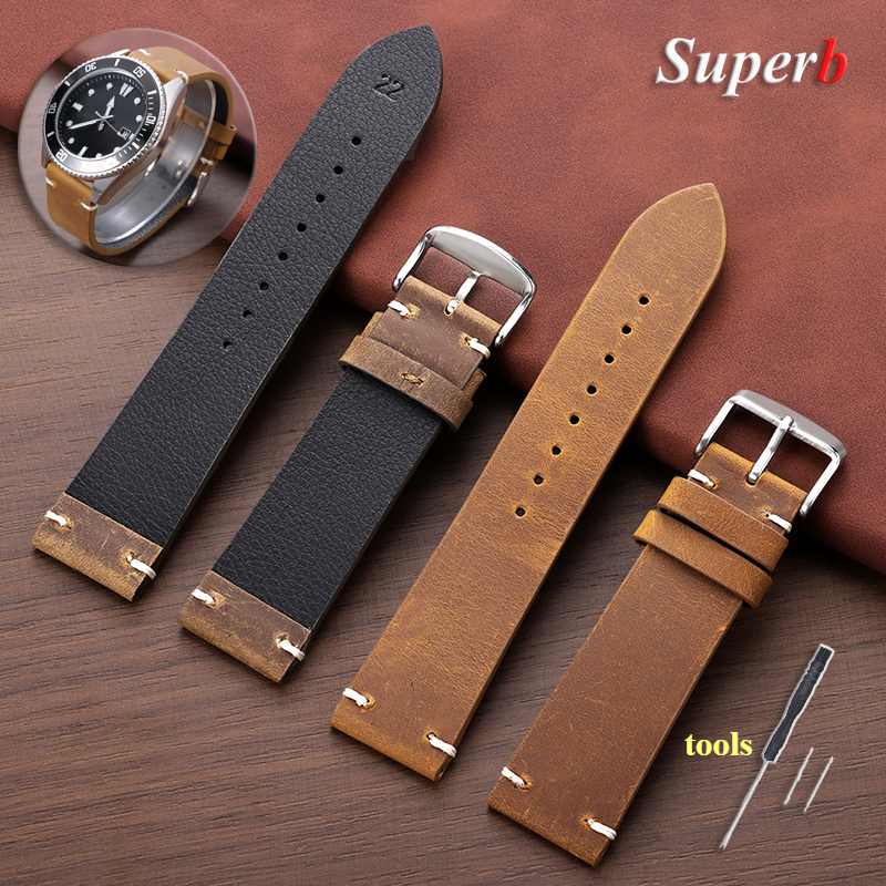 Stiksels koeienhuid lederen ar - Watches Rolex Smartwatch recensie en prijs
