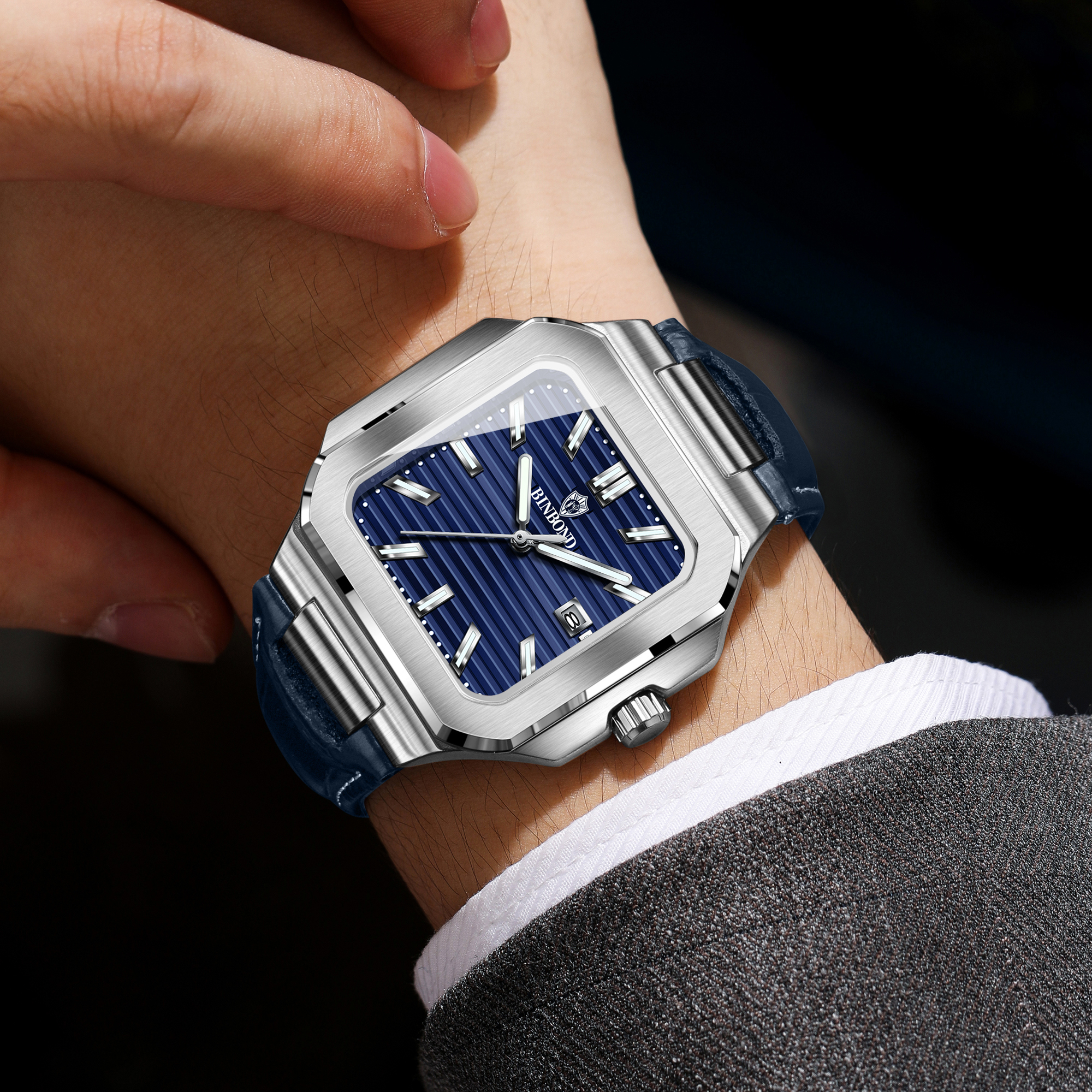 BINBOND Vierkante Quartz Horlo - Smartwatch Casual Watches For Men recensie en prijs