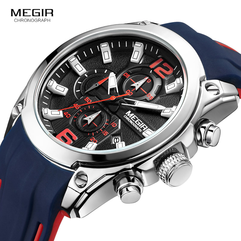 Megir heren chronograaf analoo - Silicone Sport Band recensie en prijs