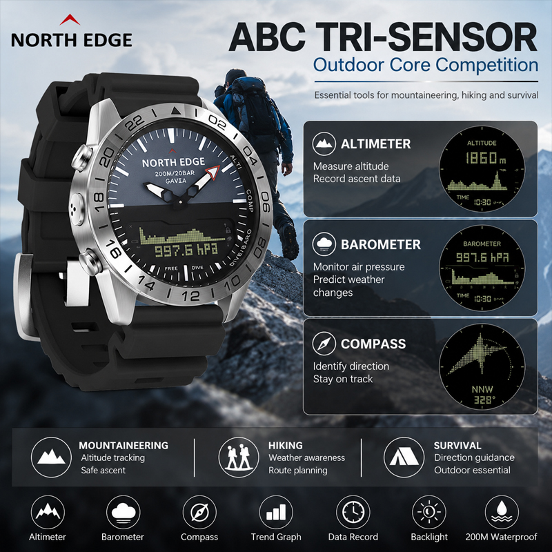 NORTH EDGE Heren duikhorloge M - Smartwatch Army Watches For Men recensie en prijs