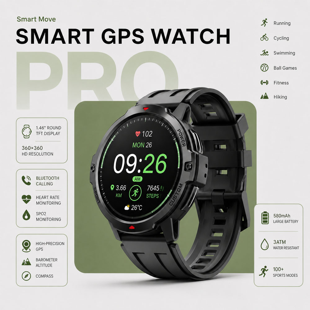 NIEUWE 1.46 Inch Militaire GPS - Timex Watches Smartwatch recensie en prijs