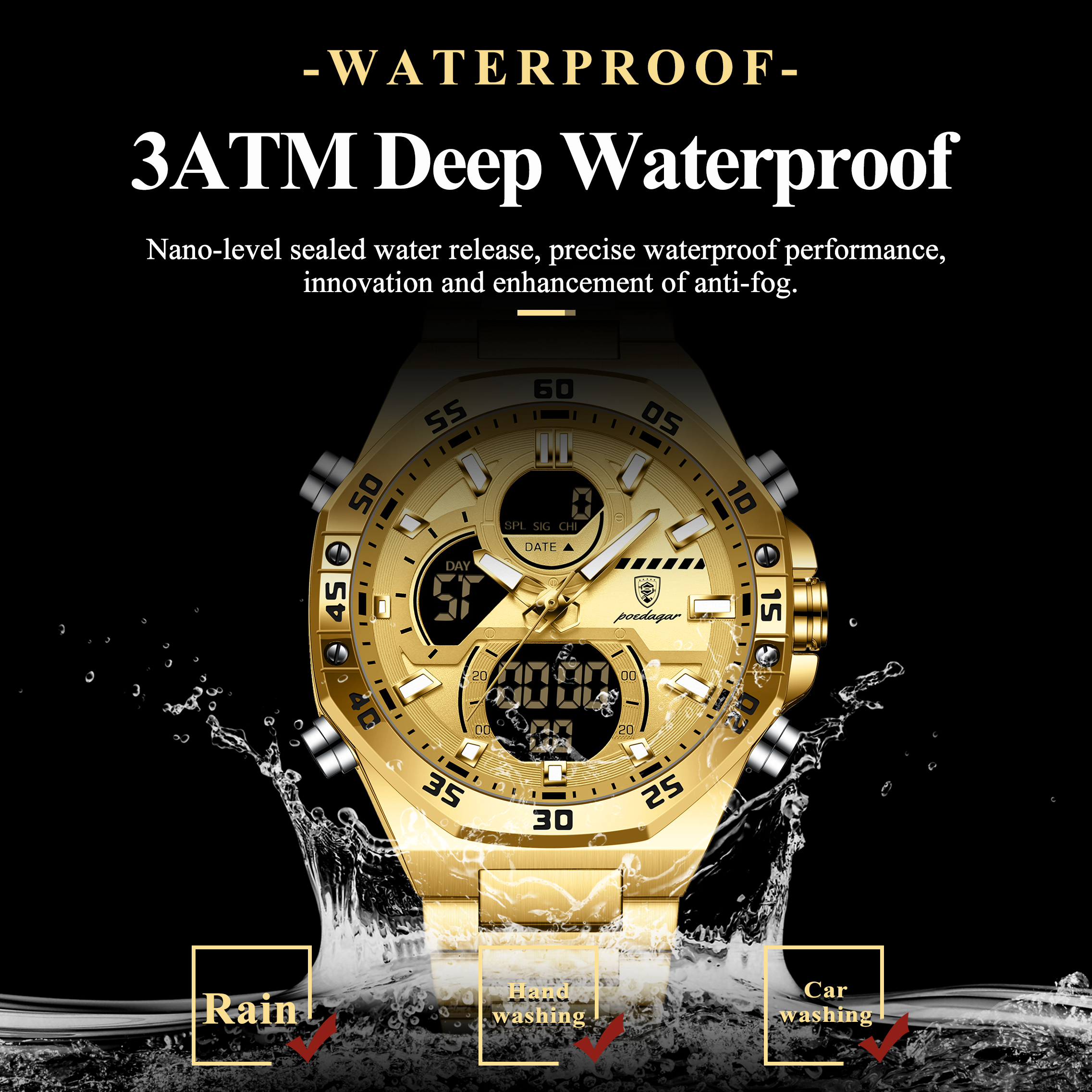 POEDAGAR Sport herenhorloge LE - Analog Quartz Watch recensie en prijs