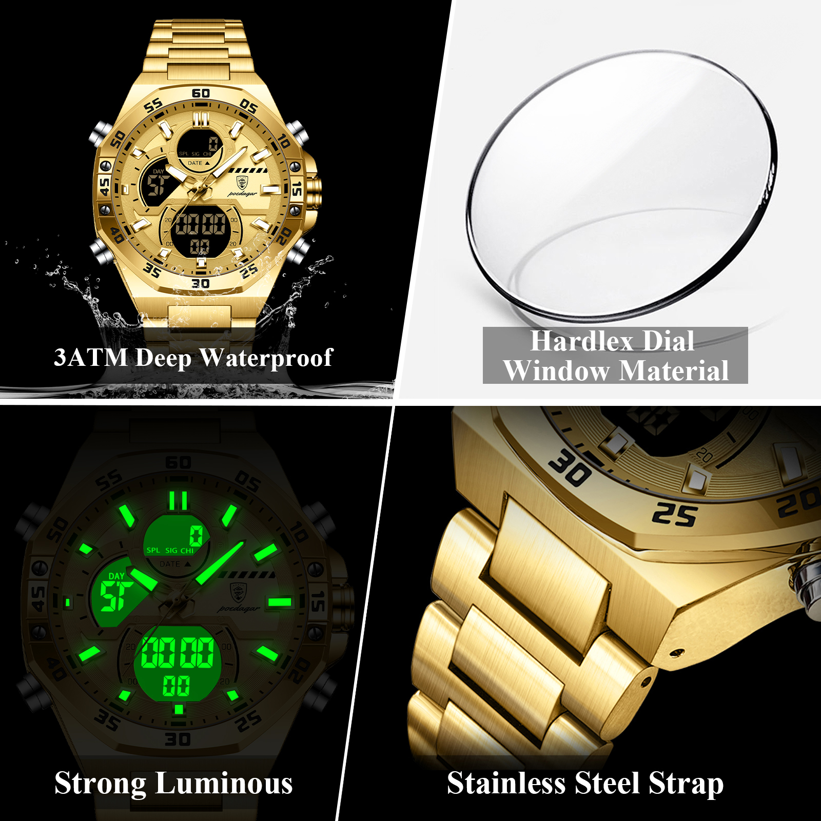 POEDAGAR Sport herenhorloge LE - Analog Quartz Watch recensie en prijs