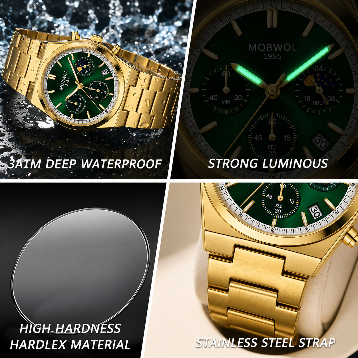 MOBWOL Chronograaf heren quart - Smartwatch Casual Watches For Men recensie en prijs