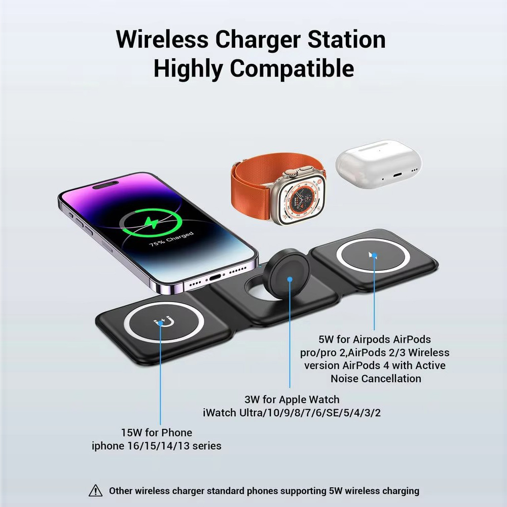 3-in-1 magnetische opvouwbare  - Smartwatch Apple Watch recensie en prijs