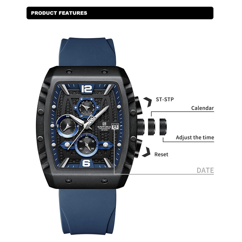 NAVIFORCE Heren luxe horloge W - Silicone Sport Band recensie en prijs