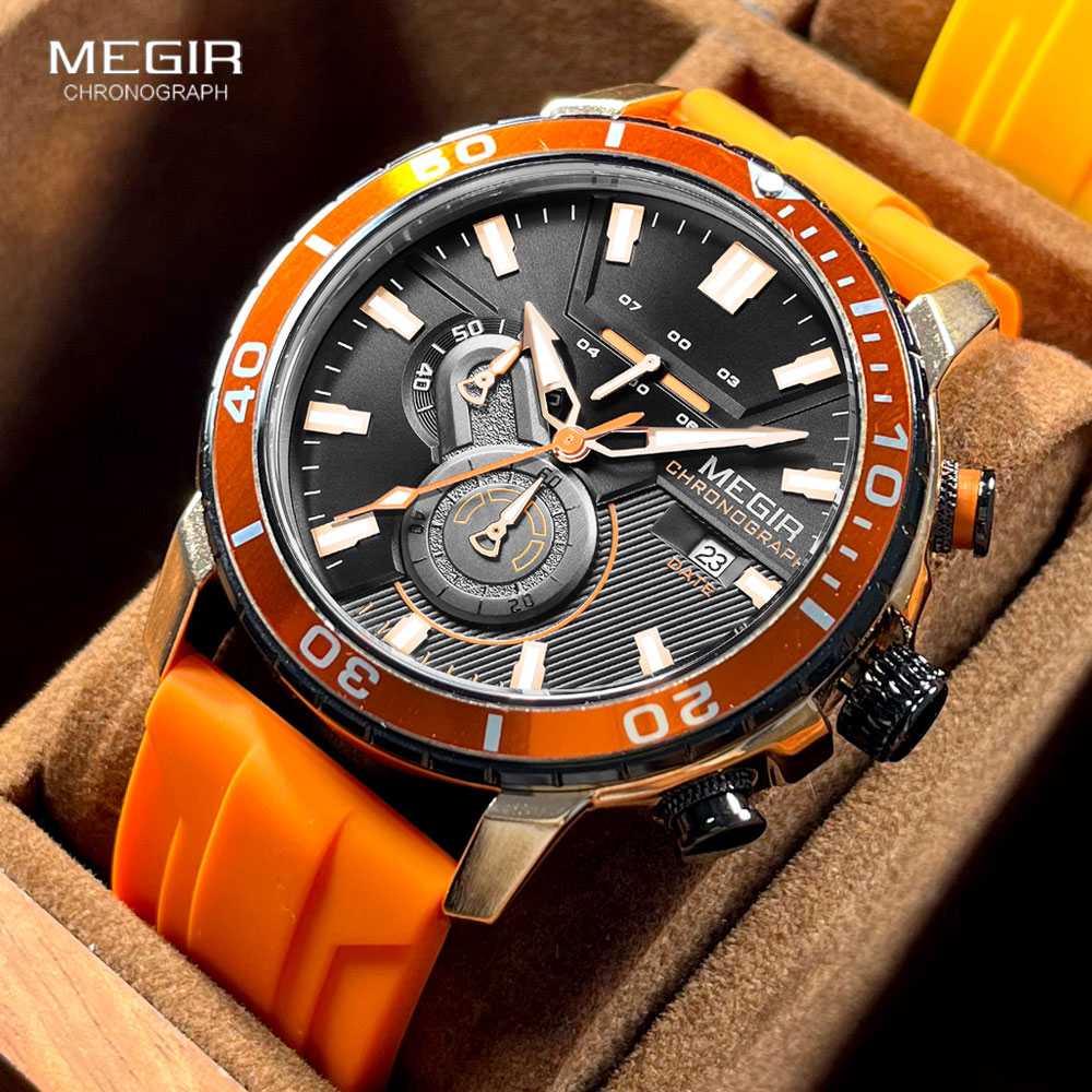 Megir Oranje Sport Horloge Voo - Silicone Sport Band recensie en prijs