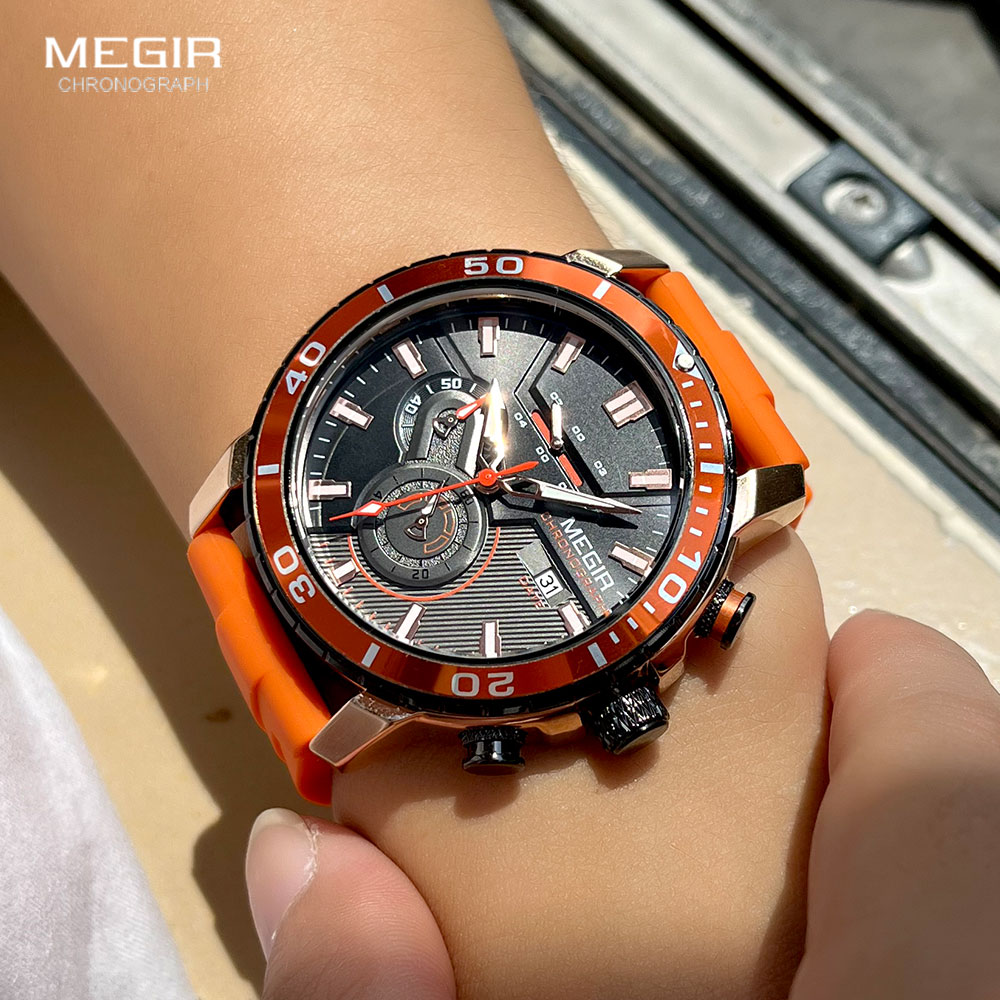 Megir Oranje Sport Horloge Voo - Silicone Sport Band recensie en prijs