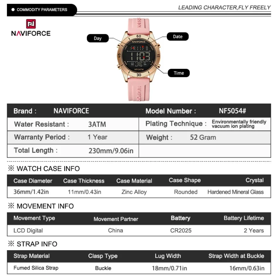 NAVIFORCE Horloge voor dames M - Silicone Sport Band recensie en prijs