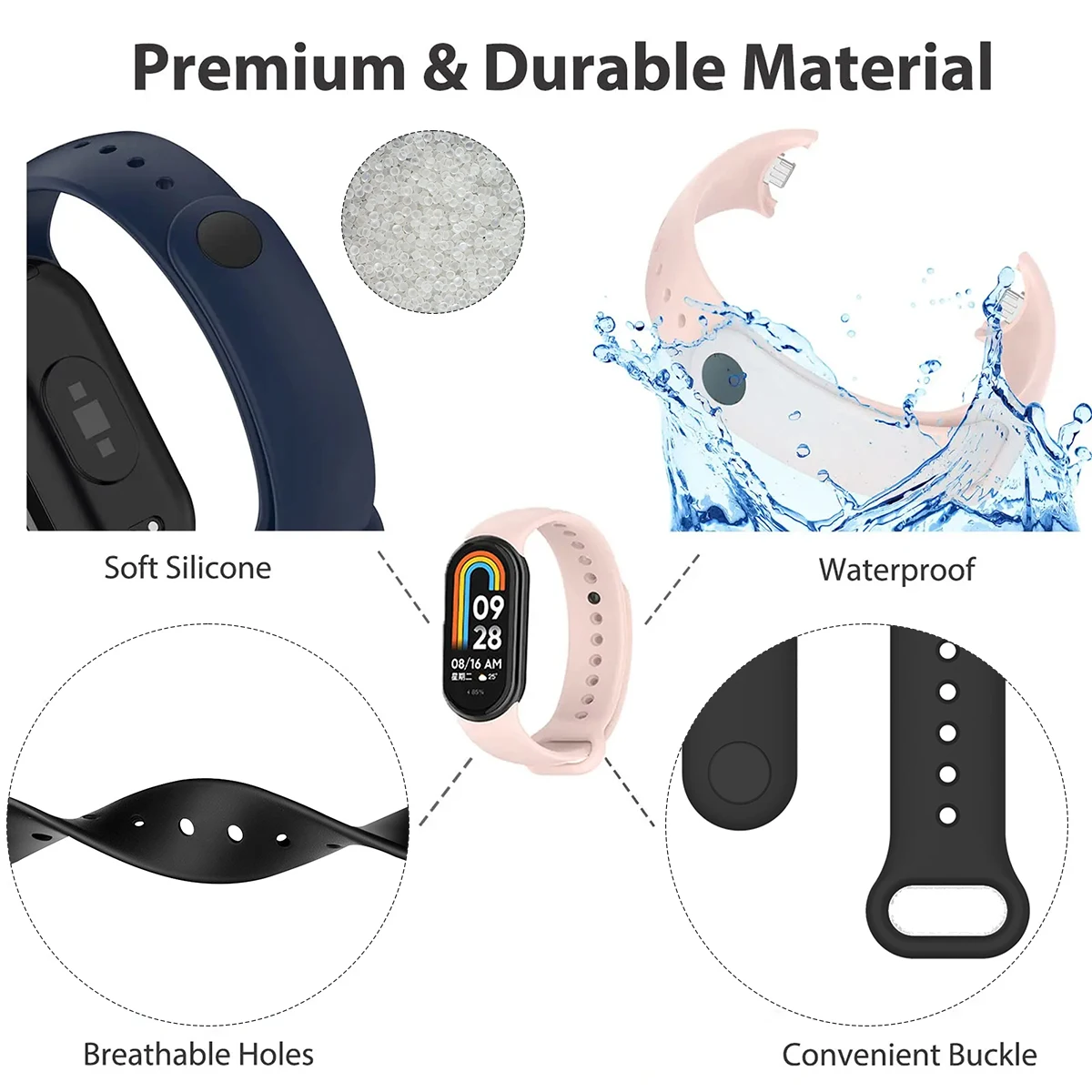 Band voor Xiaomi Mi Band 9/9 N - Silicone Sport Band recensie en prijs