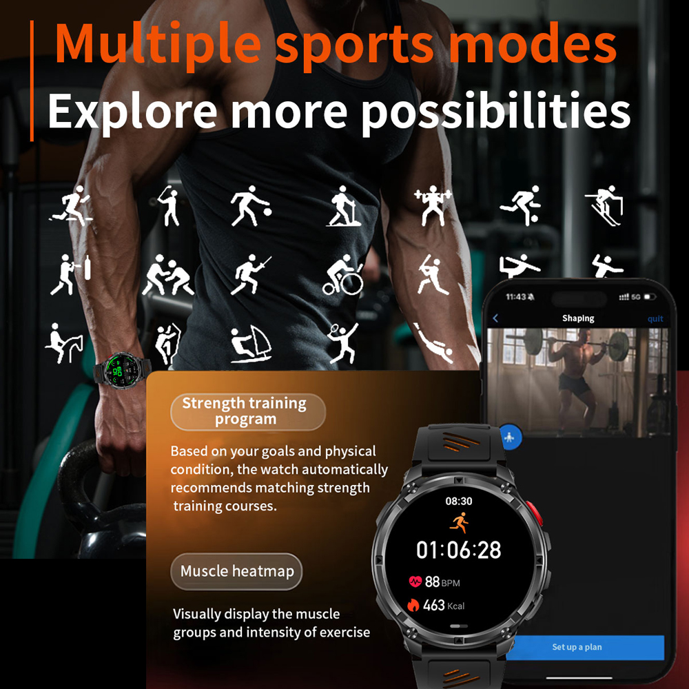 2026 Nieuwe T-Rex3 Pro 1100mAh - Smartwatch Running Watches For Men recensie en prijs