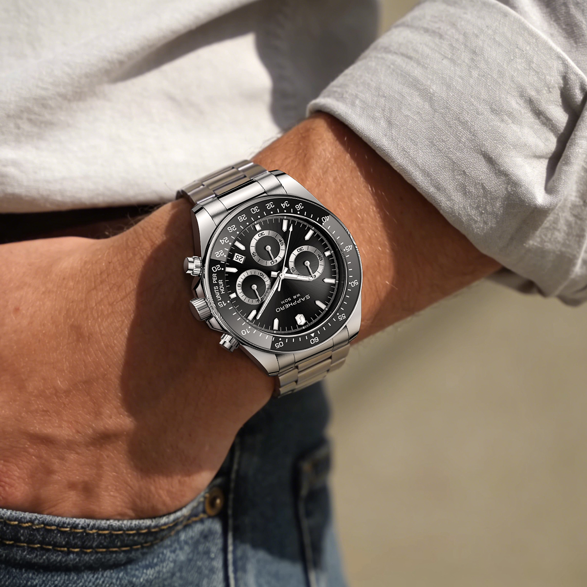 SAPPHERO Modieus herenhorloge  - Smartwatch Watches Gift For Men recensie en prijs