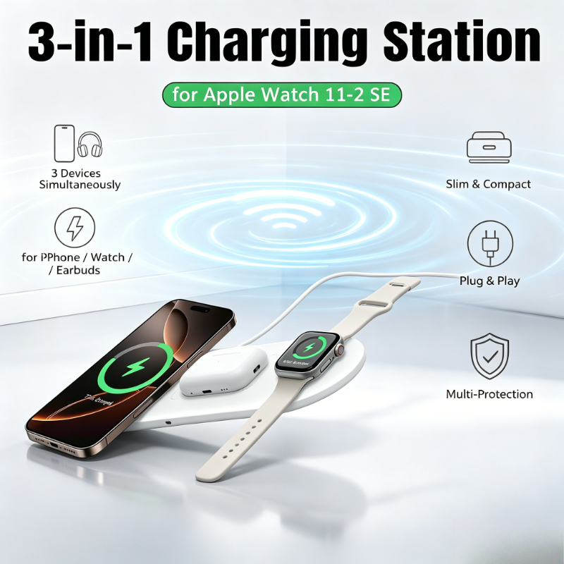 3-in-1 draadloos oplaadstation - Smartwatch Apple Watch recensie en prijs