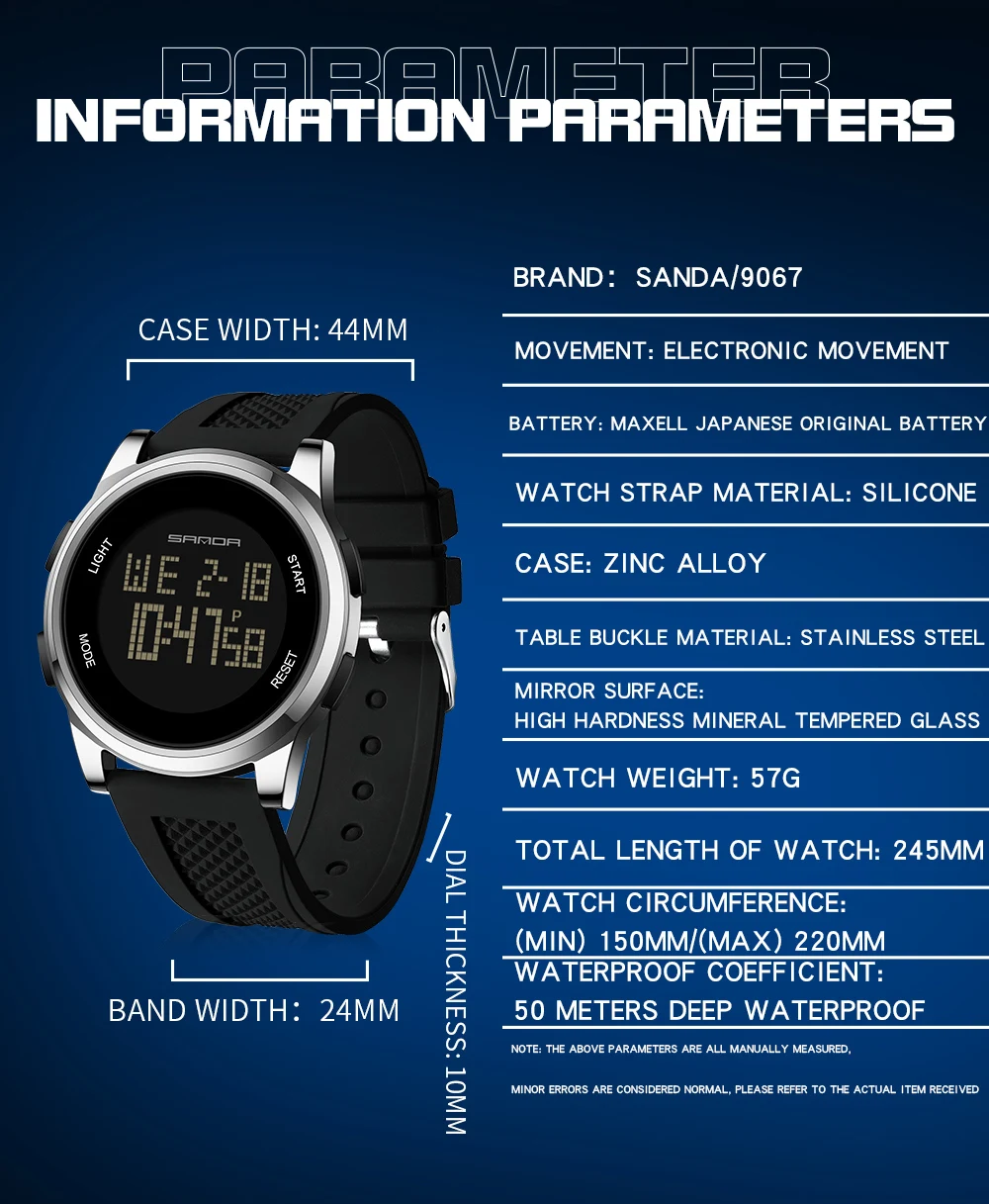 SANDA 9067 digitaal horloge he - Smartwatch Army Watches For Men recensie en prijs