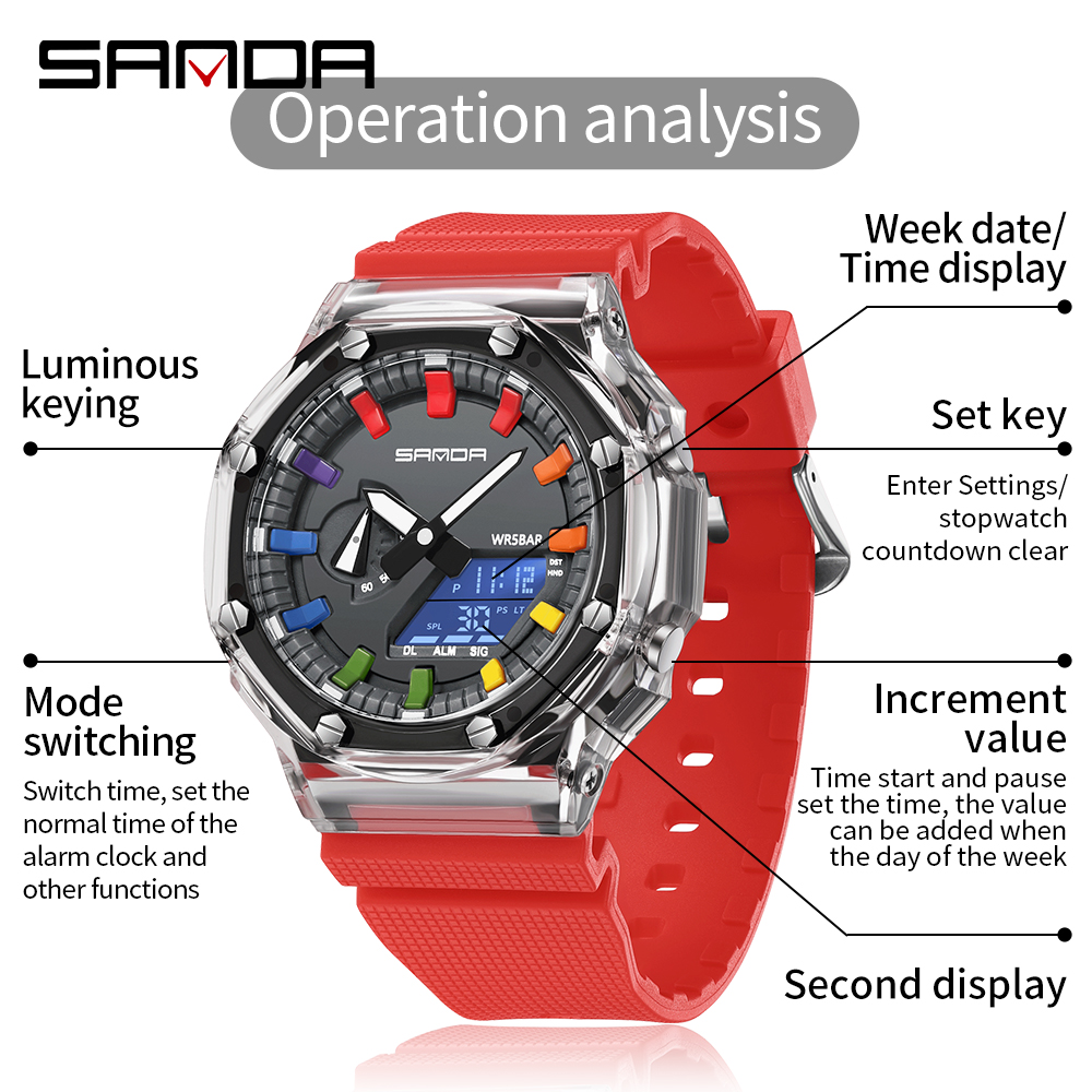SANDA 3341Digital LED Horloge  - Smartwatch Army Watches For Men recensie en prijs